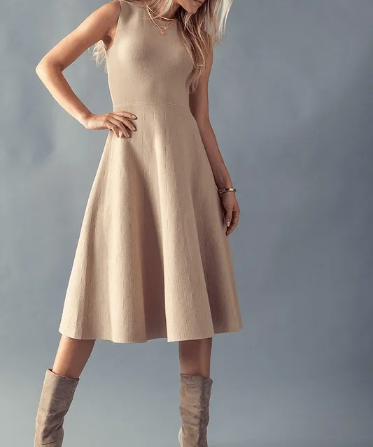 Knit A-line Midi Dress