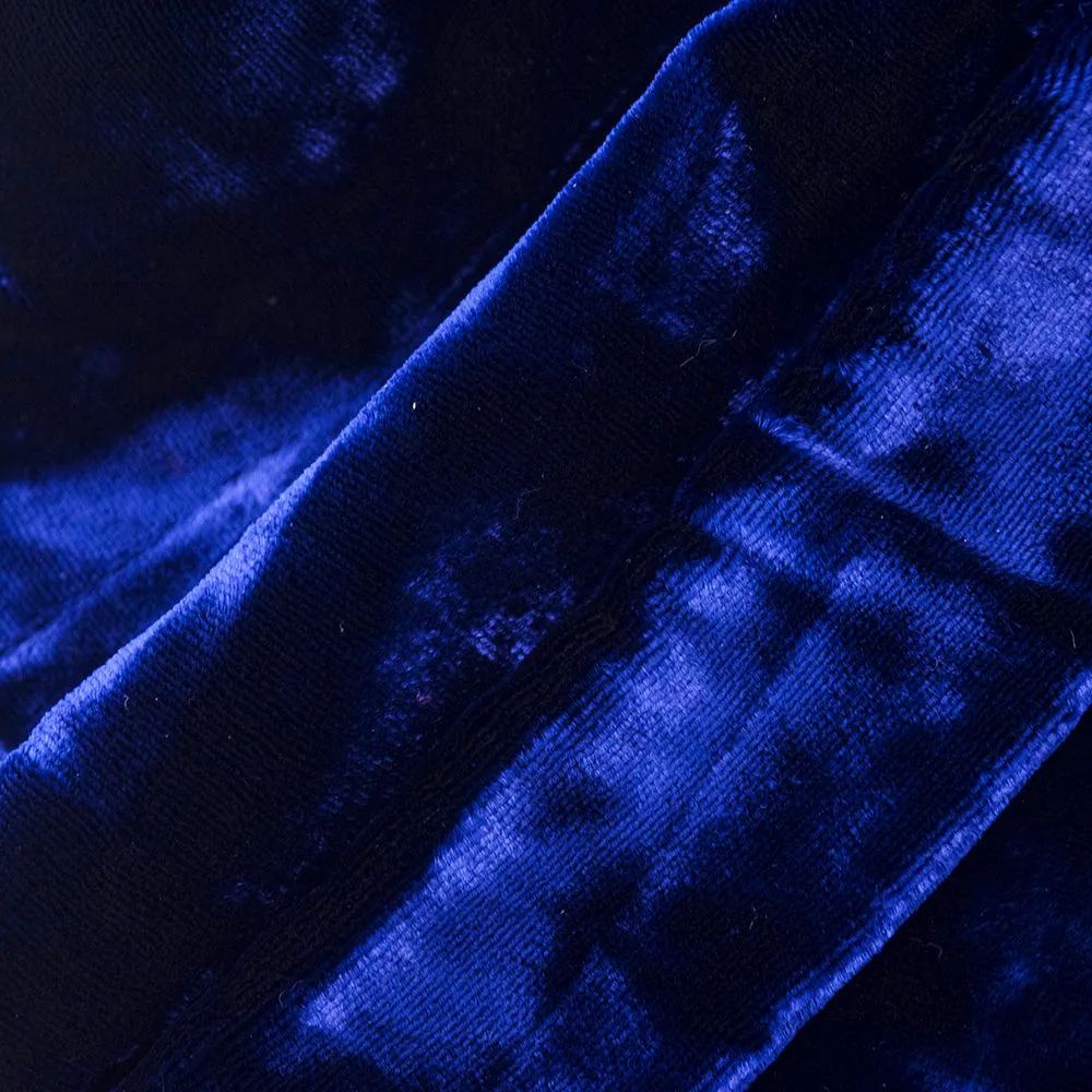 KRIZIA 90s Midnight Blue Velvet Skirt Suit
