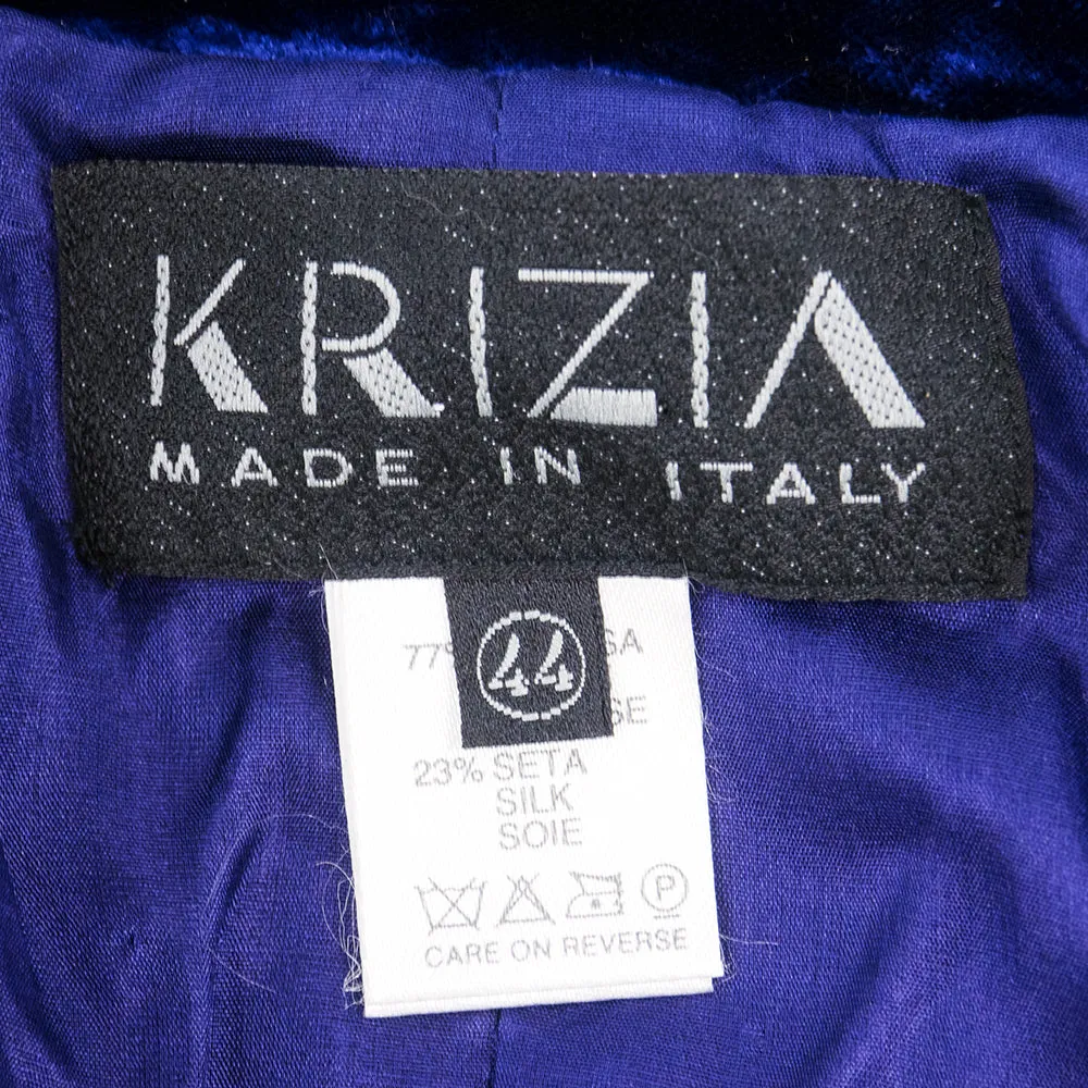 KRIZIA 90s Midnight Blue Velvet Skirt Suit