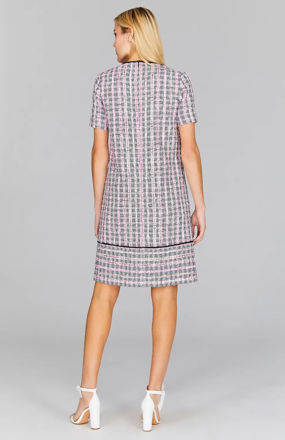 Kyoto Tweed Short Sleeve Shift Dress