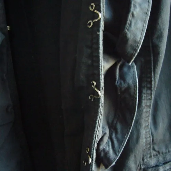 Lane Bryant Black Ruffle Military Jacket - Size 14