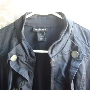 Lane Bryant Black Ruffle Military Jacket - Size 14