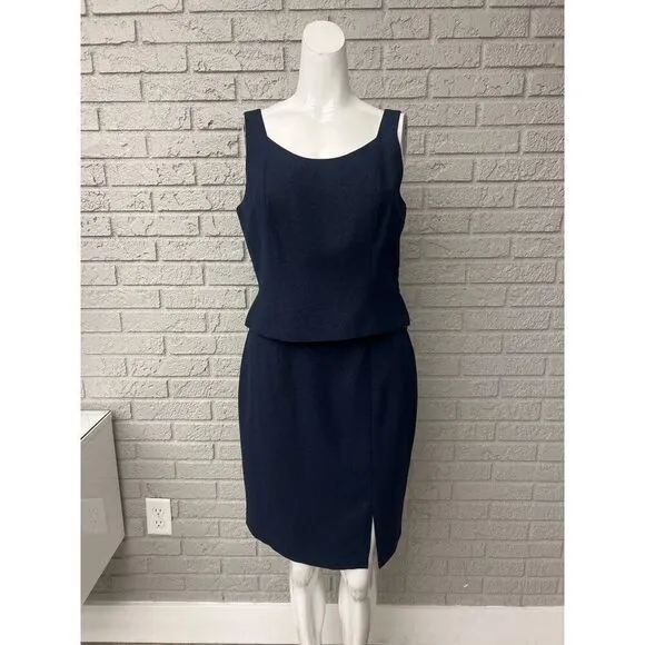 Le Suit Petite Women Navy 3 PCS Skirt Suit Size 8P