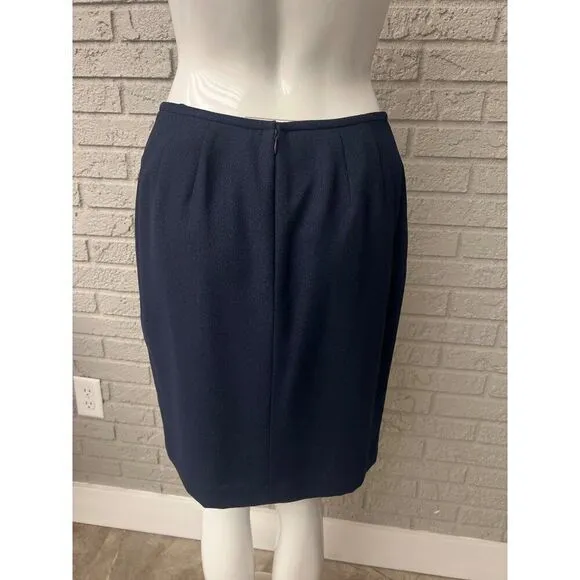 Le Suit Petite Women Navy 3 PCS Skirt Suit Size 8P