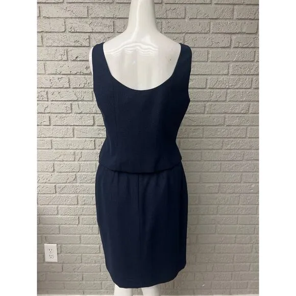 Le Suit Petite Women Navy 3 PCS Skirt Suit Size 8P