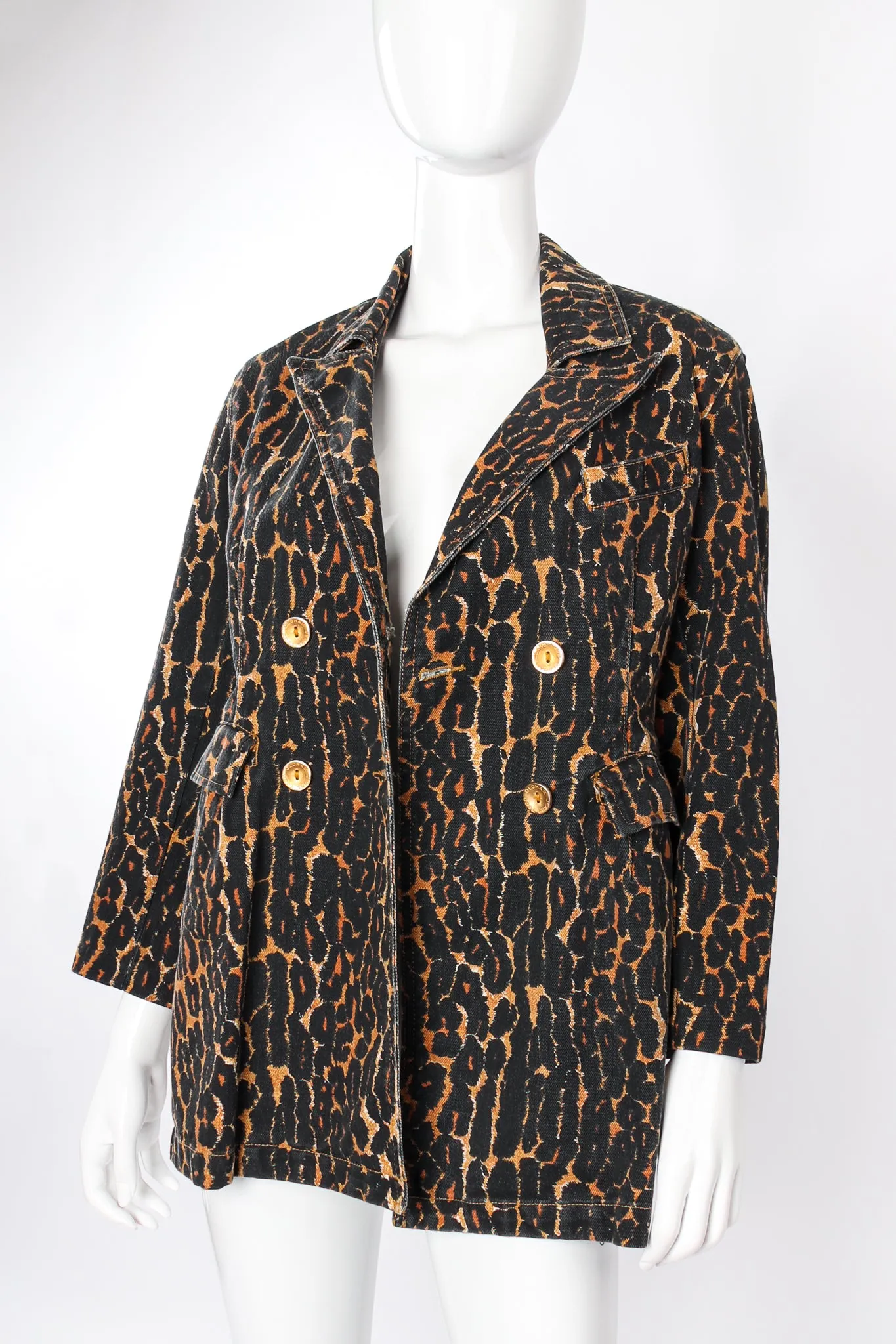 Leopard Print Twill Jacket