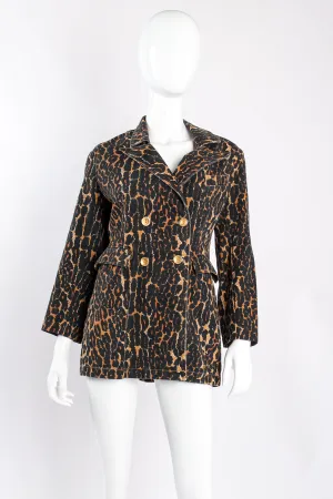 Leopard Print Twill Jacket