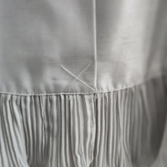 Light grey skirt suit with elegant embroidery size 12