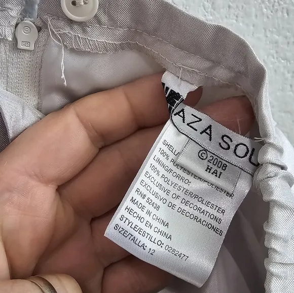 Light grey skirt suit with elegant embroidery size 12