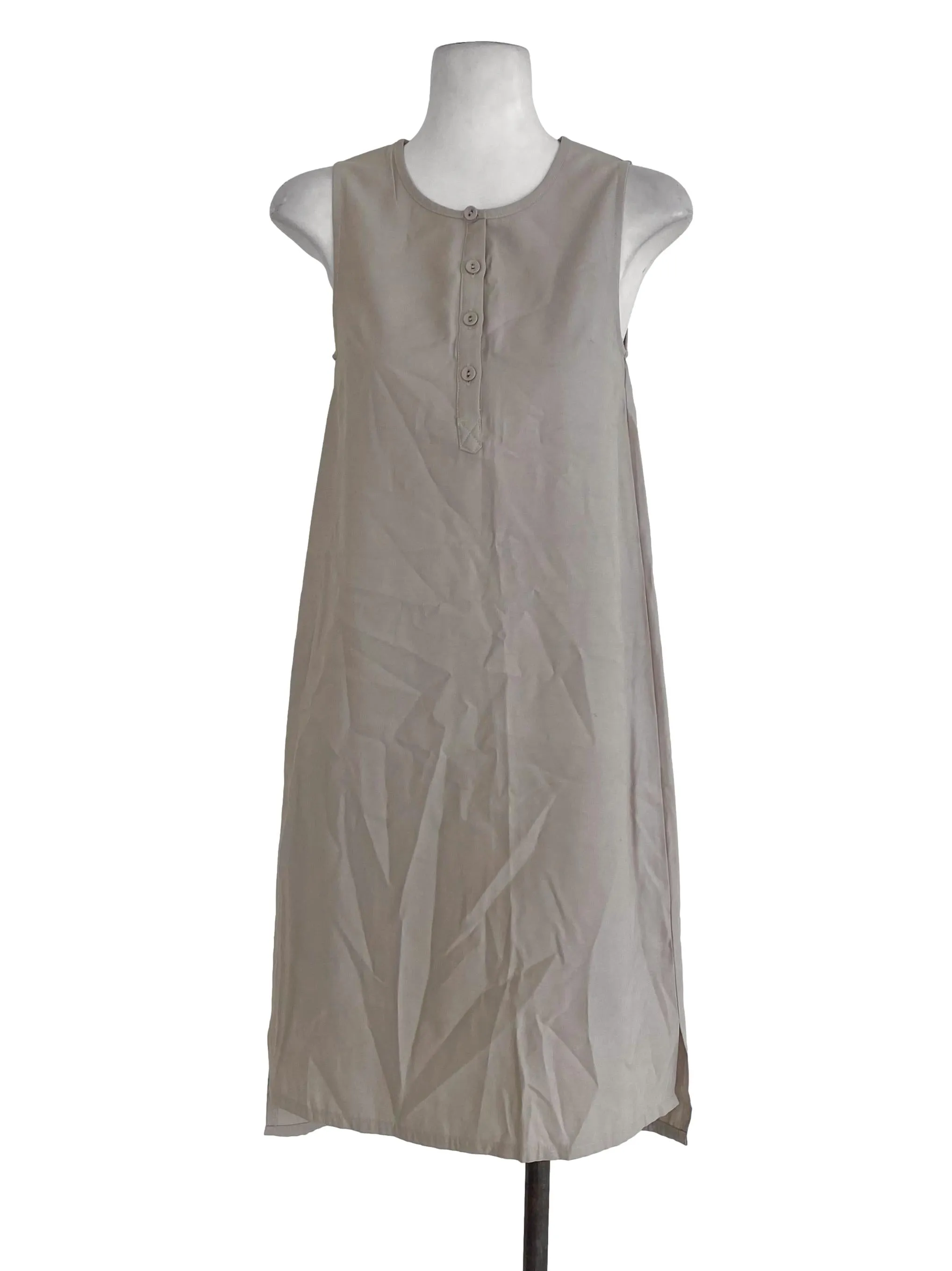 Light Tan Plain Shift Dress