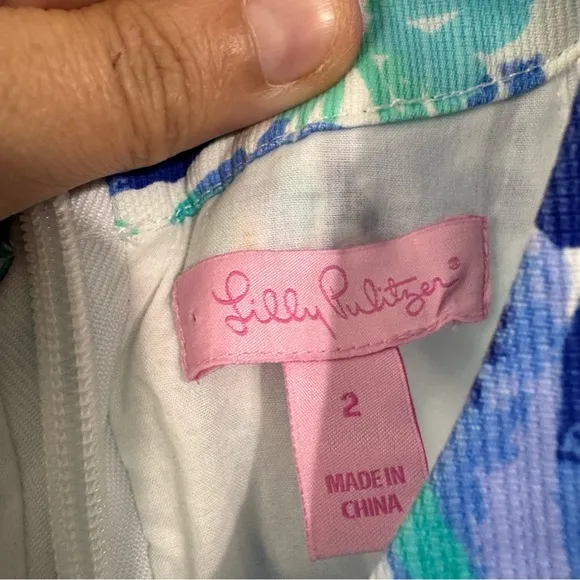 Lilly Pulitzer Ashlyn shift dress tropical turquoise elephant size 2