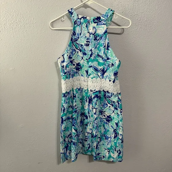 Lilly Pulitzer Ashlyn shift dress tropical turquoise elephant size 2