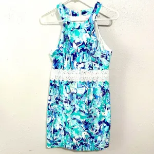 Lilly Pulitzer Ashlyn shift dress tropical turquoise elephant size 2