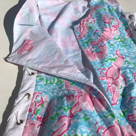 Lilly Pulitzer Holy Grail Lobstah Roll Dress Shift Lobster Fish Print Sleeveless