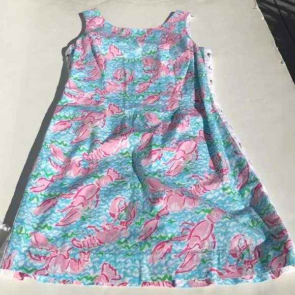 Lilly Pulitzer Holy Grail Lobstah Roll Dress Shift Lobster Fish Print Sleeveless