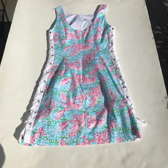 Lilly Pulitzer Holy Grail Lobstah Roll Dress Shift Lobster Fish Print Sleeveless