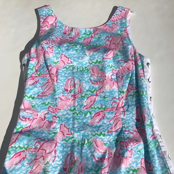 Lilly Pulitzer Holy Grail Lobstah Roll Dress Shift Lobster Fish Print Sleeveless