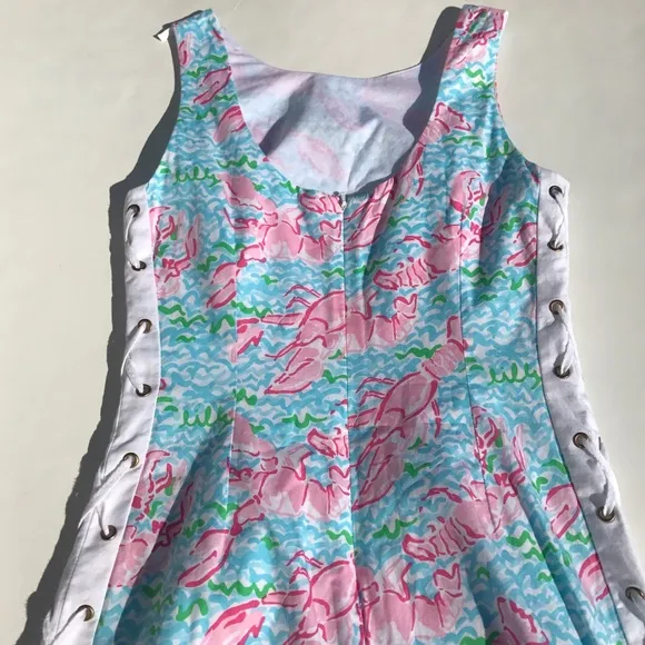 Lilly Pulitzer Holy Grail Lobstah Roll Dress Shift Lobster Fish Print Sleeveless