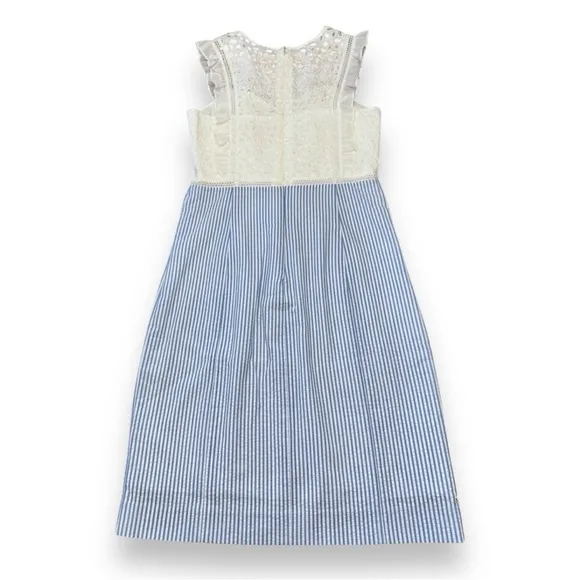 Lilly Pulitzer Maya Coastal Eyelet Striped Seersucker Shift Dress Women’s Sz 00