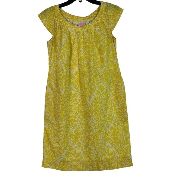 Lilly Pulitzer Starburst Yellow White Starburst Stamped Sullivan Shift Dress