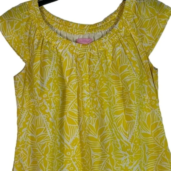 Lilly Pulitzer Starburst Yellow White Starburst Stamped Sullivan Shift Dress