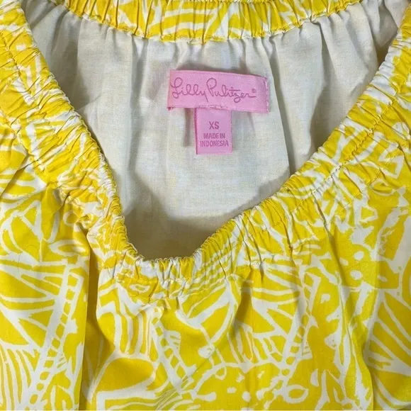 Lilly Pulitzer Starburst Yellow White Starburst Stamped Sullivan Shift Dress