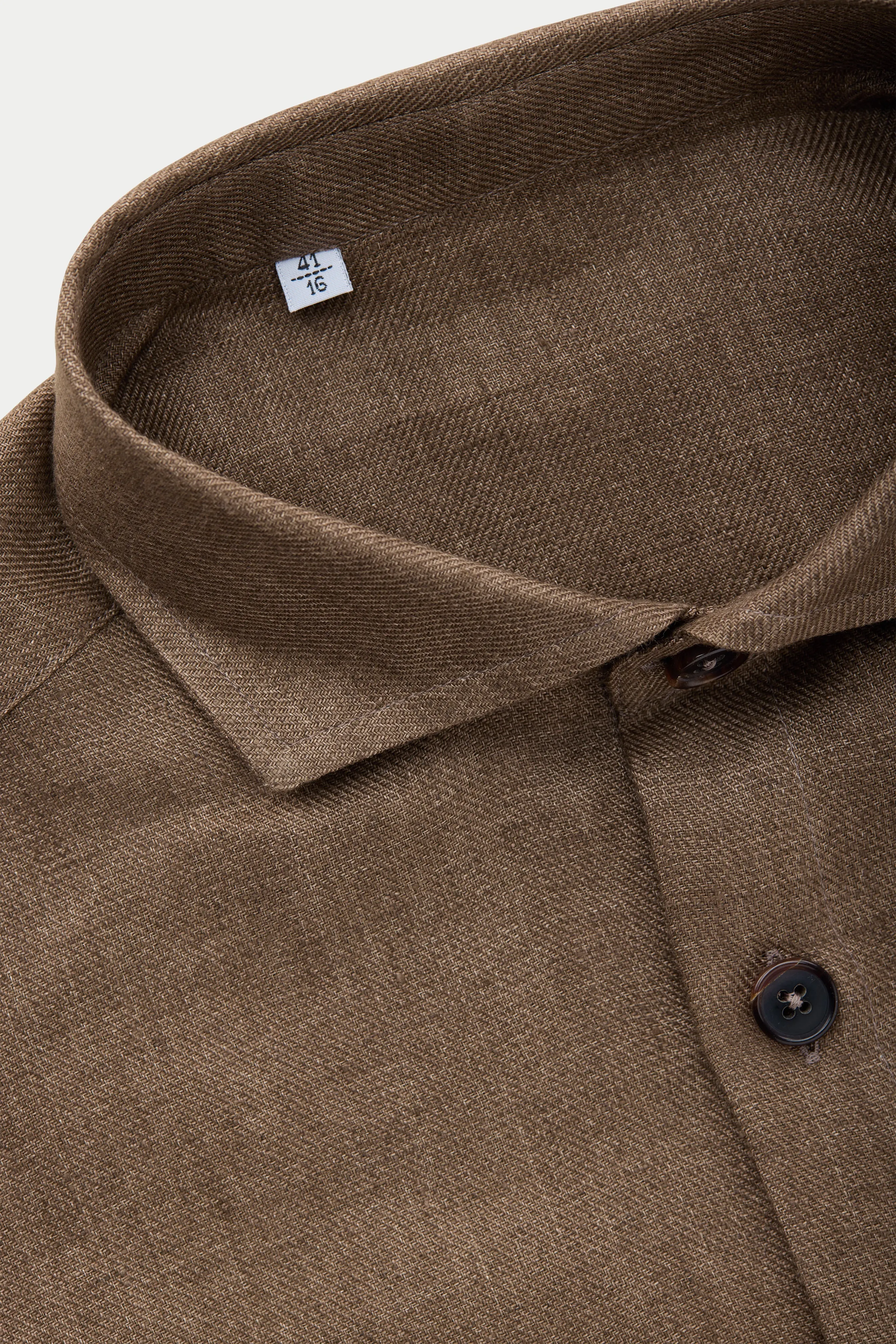Linen Shirt Jacket Dark Earth