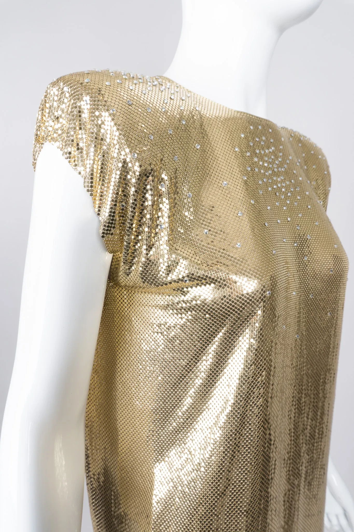 Liquid Gold Mesh Shift Dress