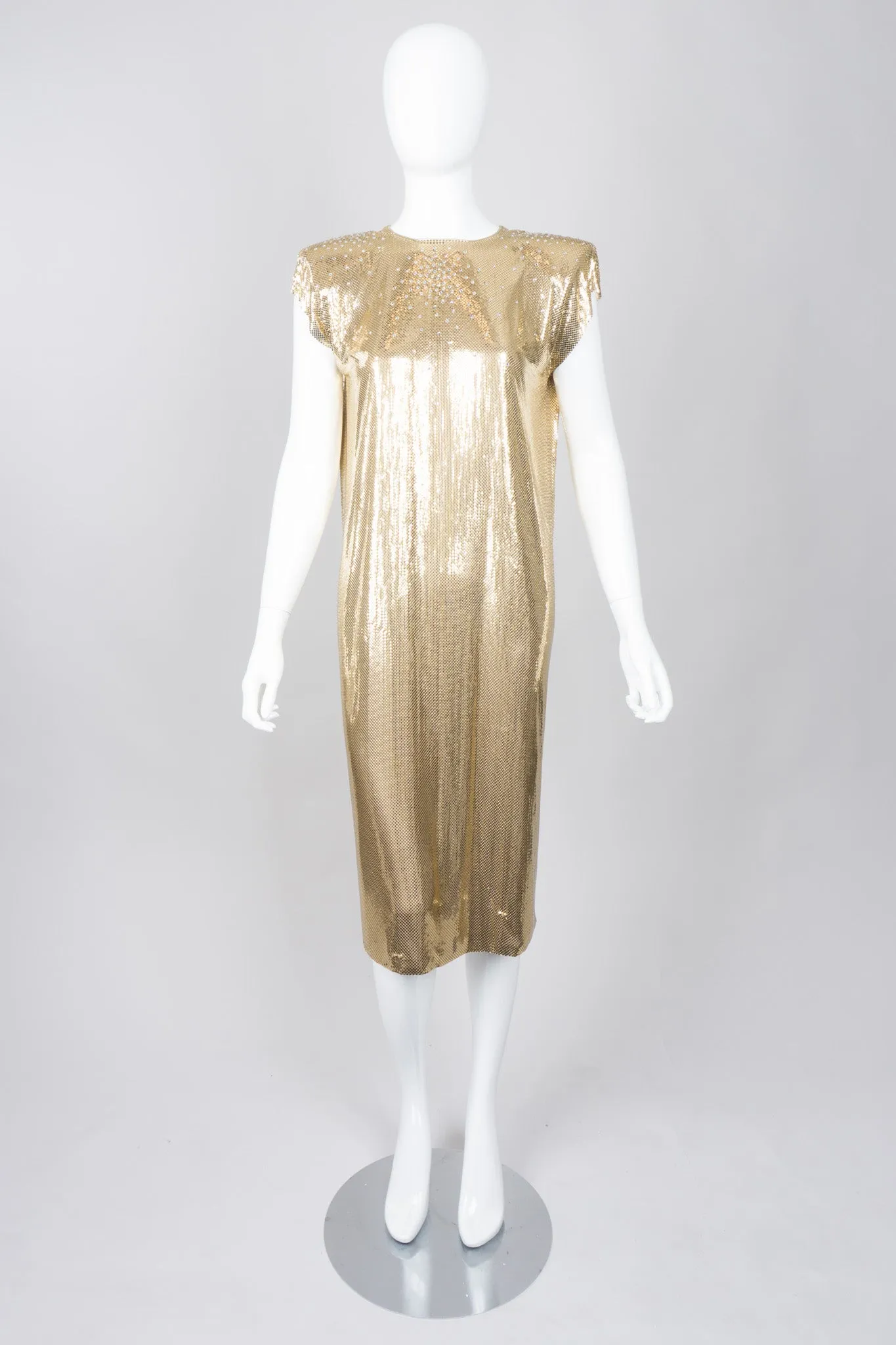 Liquid Gold Mesh Shift Dress