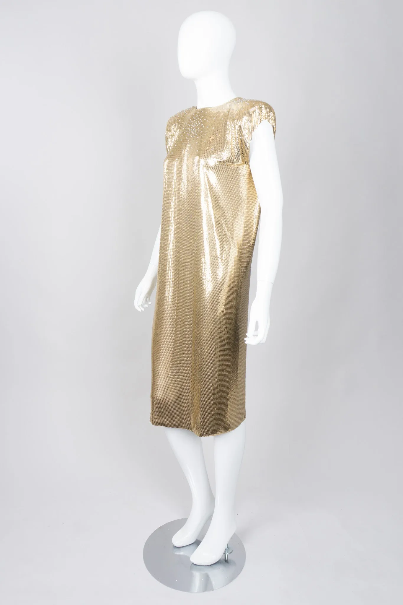 Liquid Gold Mesh Shift Dress