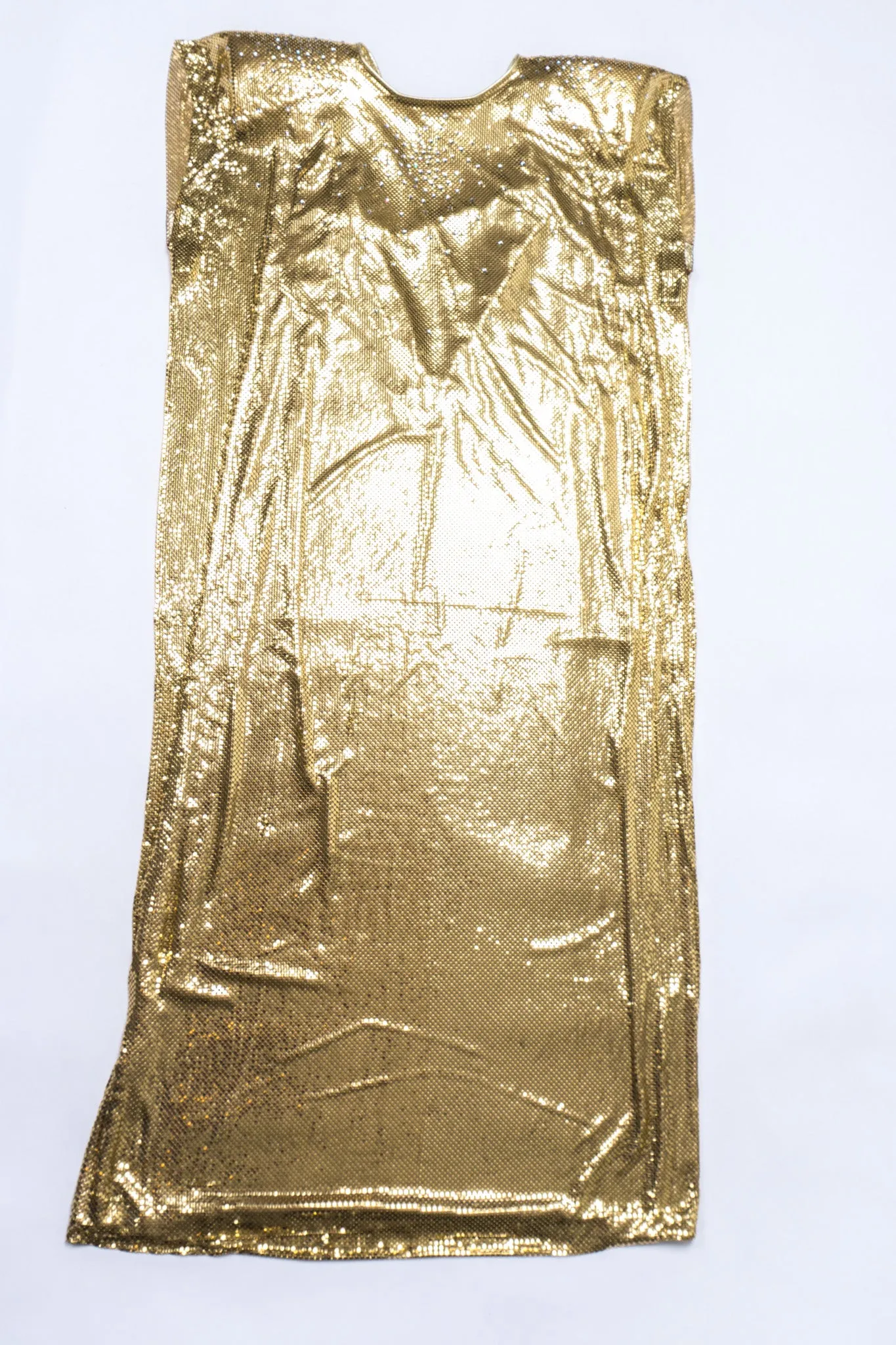 Liquid Gold Mesh Shift Dress