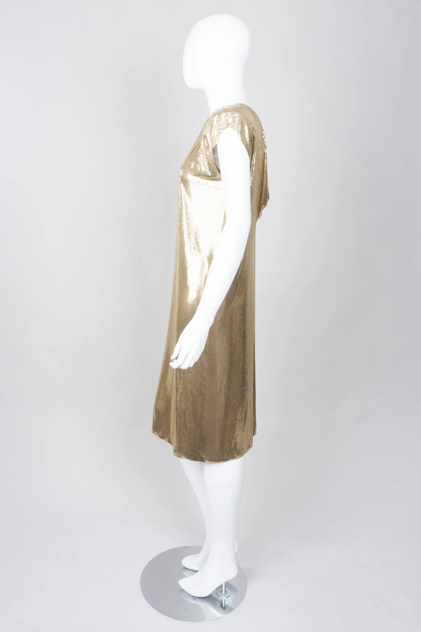 Liquid Gold Mesh Shift Dress
