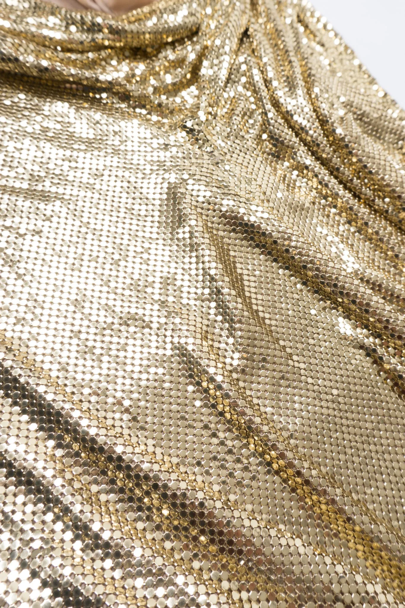 Liquid Gold Mesh Shift Dress