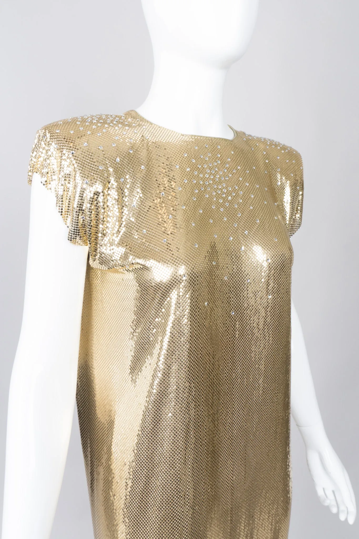 Liquid Gold Mesh Shift Dress