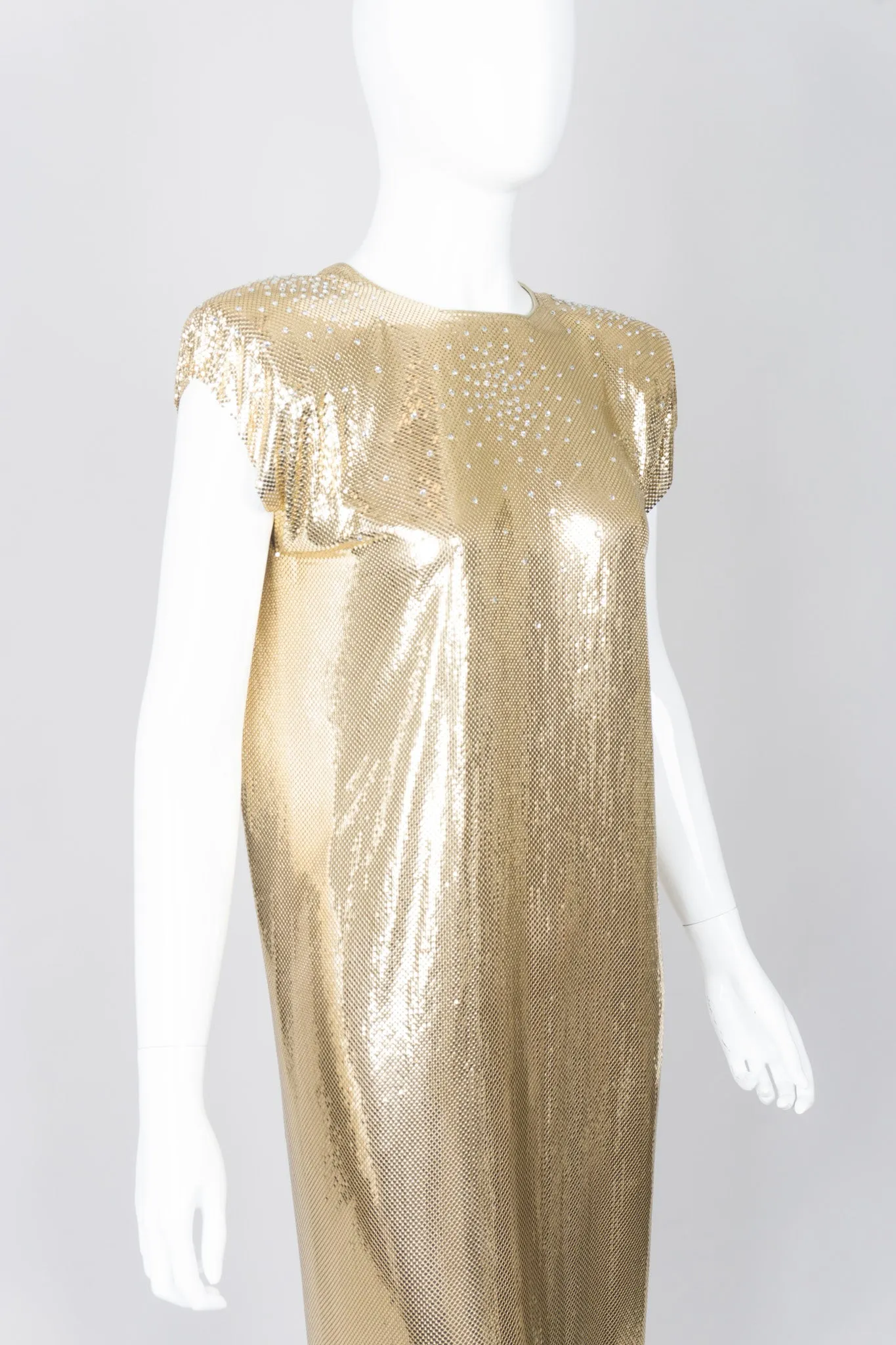 Liquid Gold Mesh Shift Dress