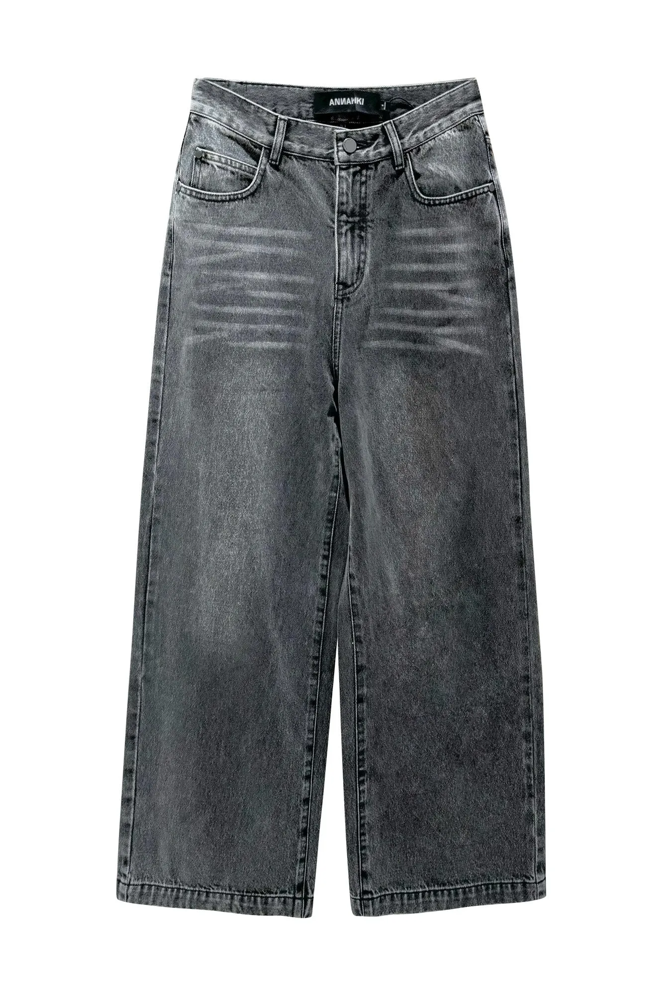 Loose mid-rise denim wide-leg pants