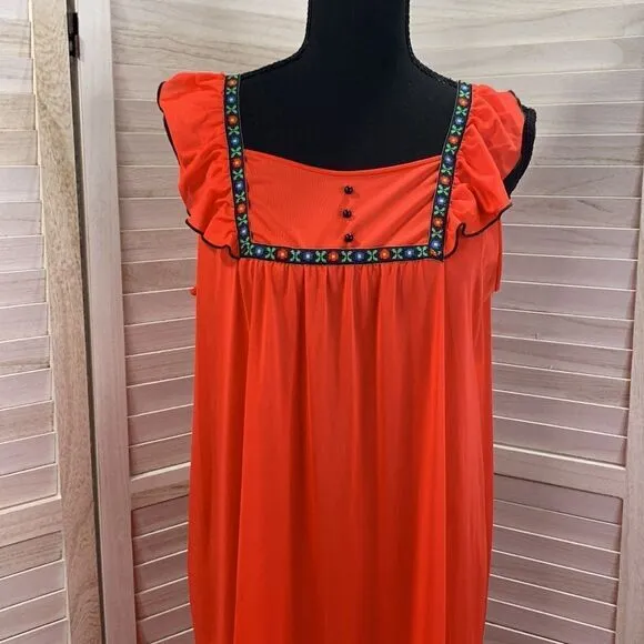 Lorraine Vintage 2-pc Nightgown &amp; Robe Housedress Set Medium