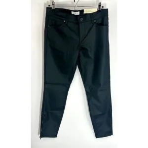 Lou &amp; Grey Womens 4 27 Modern Skinny Ankle Coated Dark Green Pants Cuff Zip