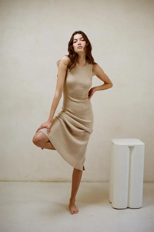 Louisa Sweater Maxi Dress Tan