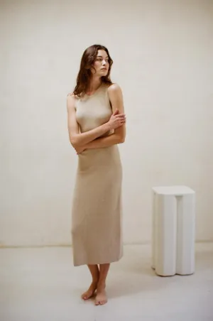 Louisa Sweater Maxi Dress Tan