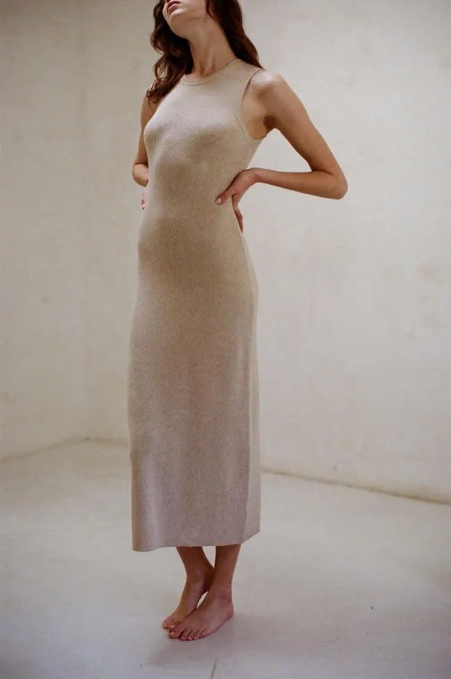 Louisa Sweater Maxi Dress Tan