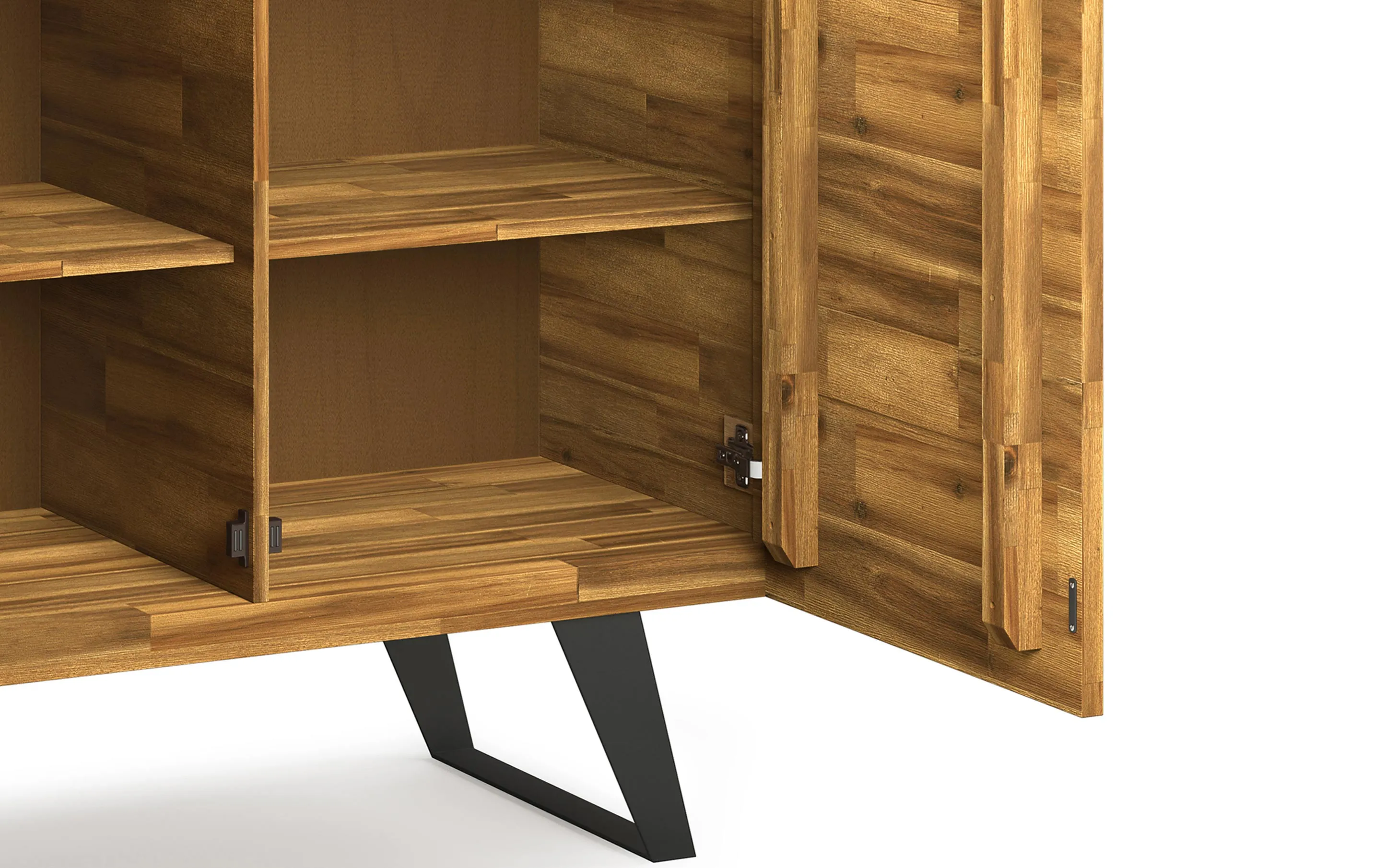 Lowry 39 inch Storage Cabinet (Set of 2) in Acacia