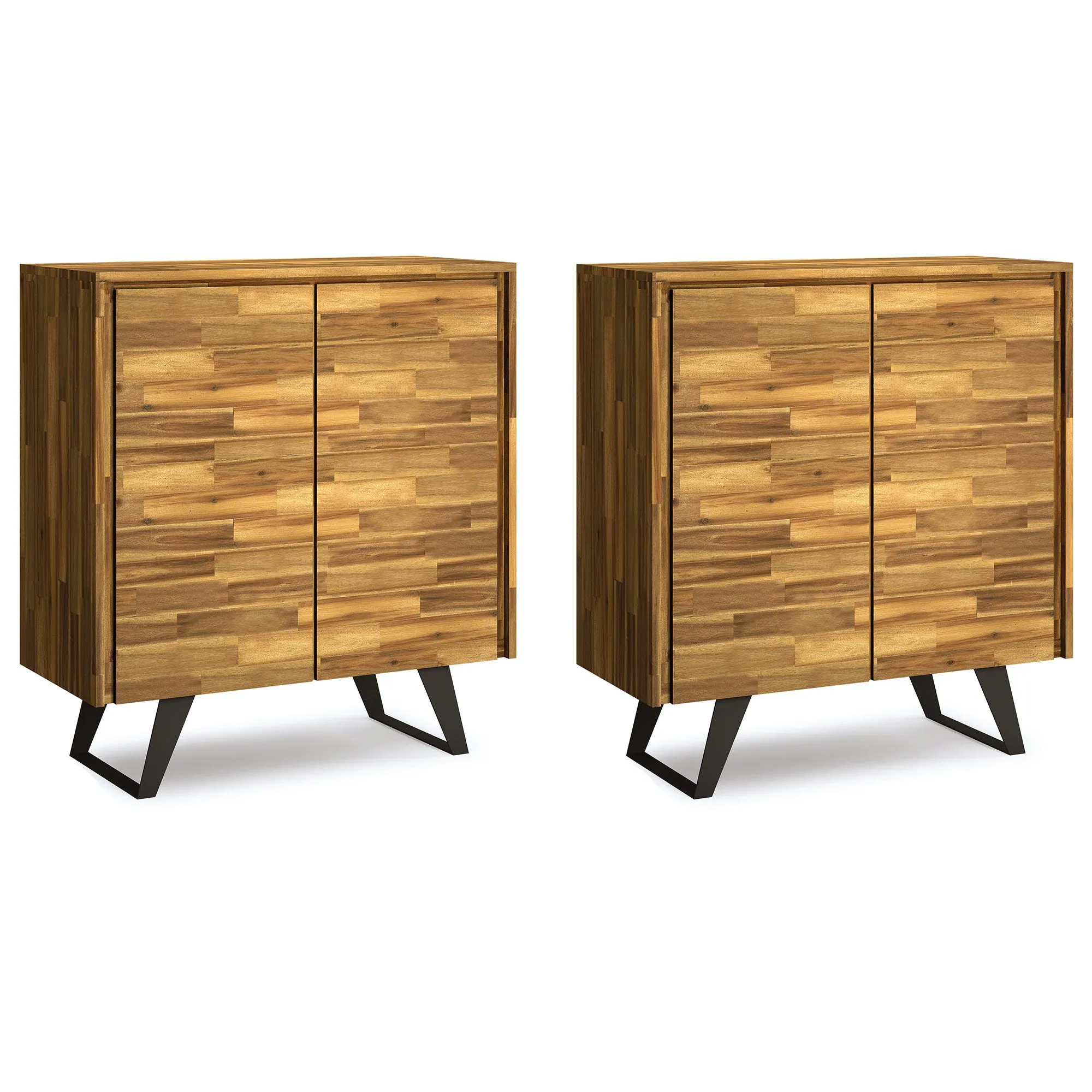 Lowry 39 inch Storage Cabinet (Set of 2) in Acacia