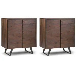 Lowry 39 inch Storage Cabinet (Set of 2) in Acacia