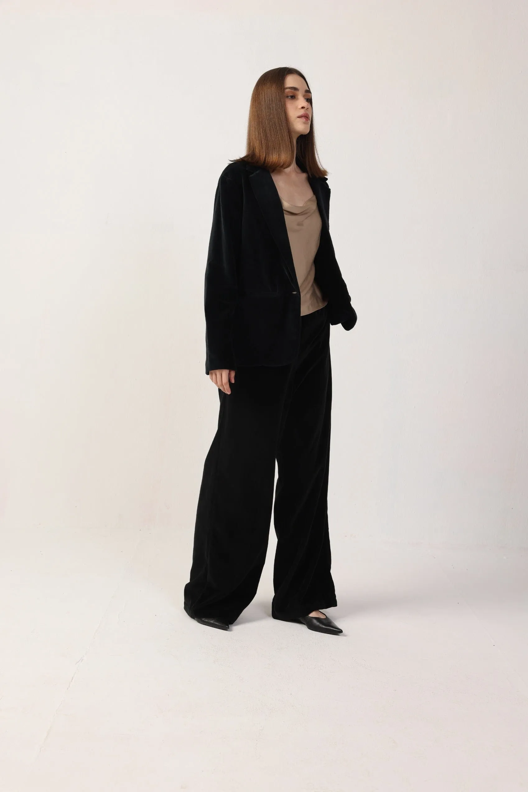 Lulu Cotton Velvet Jacket | Black