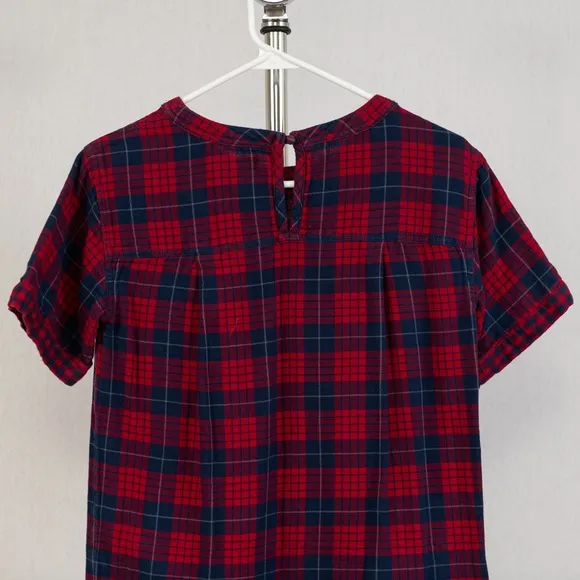 Madewell Edina Tee Shirt Mini Plaid Check Dress Flannel size XXS