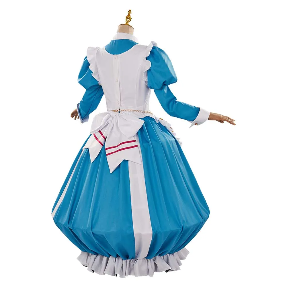 Mahou Shoujo Ni Akogarete Korisu Morino Anime Character Blue Maid Outfit Cosplay Costume Halloween Carnival Suit