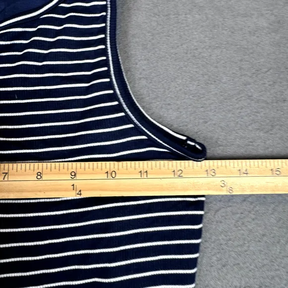 MARINE LAYER Striped Lexi Rib Daytime Midi Dress Sleeveless Blue White SZ XS