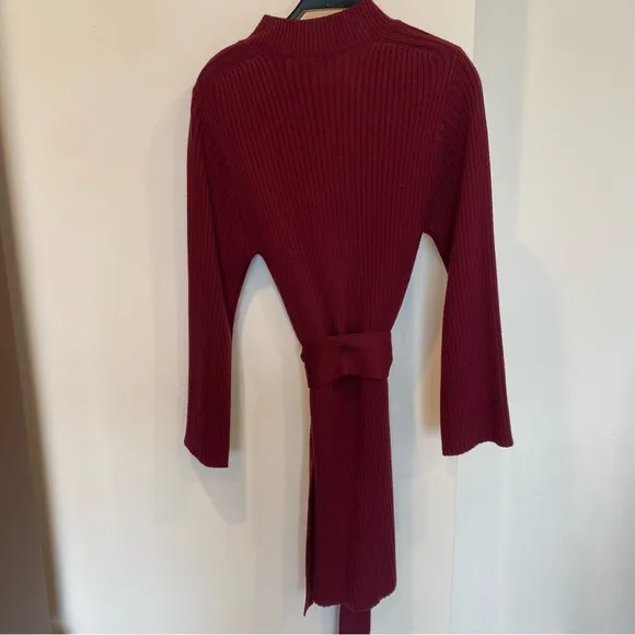 Marissa Webb Collective Henley Knit Mini Dress Burgundy Small