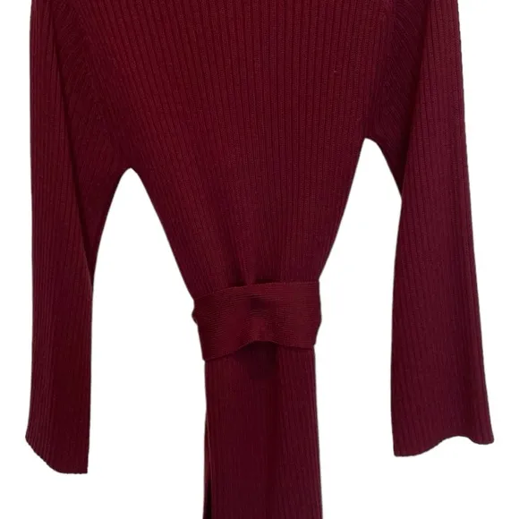 Marissa Webb Collective Henley Knit Mini Dress Burgundy Small